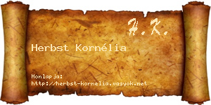 Herbst Kornélia névjegykártya